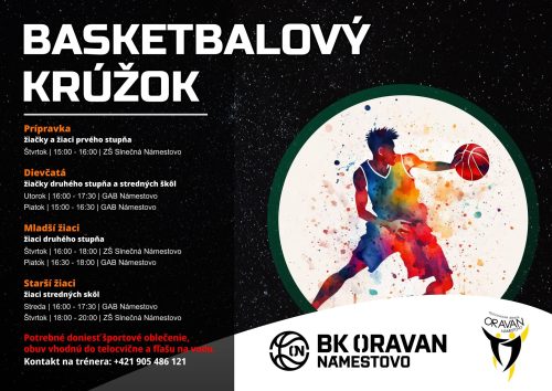 BK Oravan Námestovo a TJ Oravan Námestovo vás srdečne pozývajú na basketbalové tréningy pre deti základných a stredných škôl! | Tj Oravan NO